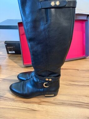 Black Leather Women's tall Boots